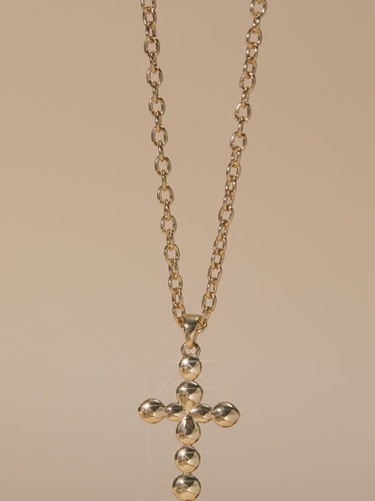 Round Cross Charm Necklace - TULLABEE