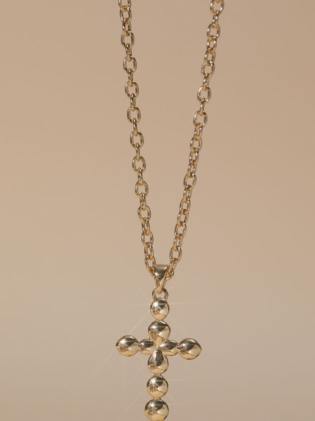 Round Cross Charm Necklace - TULLABEE