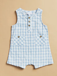 Jacob Gingham Romper Detail 2 - TULLABEE