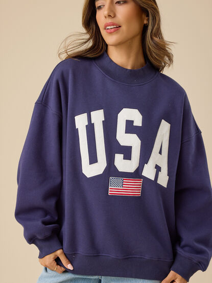 USA Embroidered Mock Neck - TULLABEE