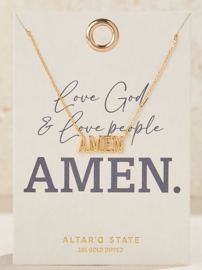 18K Gold Amen Necklace - TULLABEE