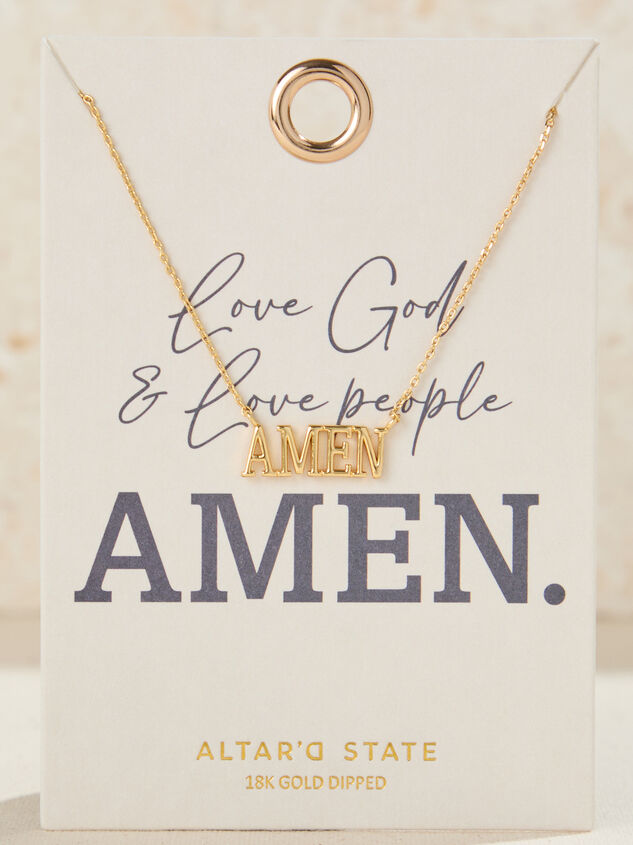 18K Gold Amen Necklace - TULLABEE