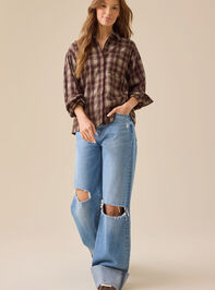 Gianna Plaid Button Up Top Detail 3 - TULLABEE