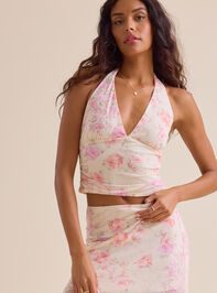 Clara Floral Mesh Halter Top - TULLABEE