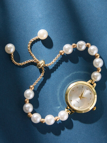 Round Face Pearl Watch - TULLABEE