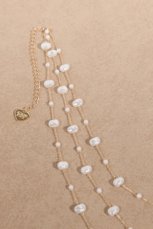 Layered Pearl Lariat Necklace - Altar'd State - 