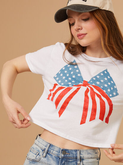 USA Bow Cropped Tee - TULLABEE