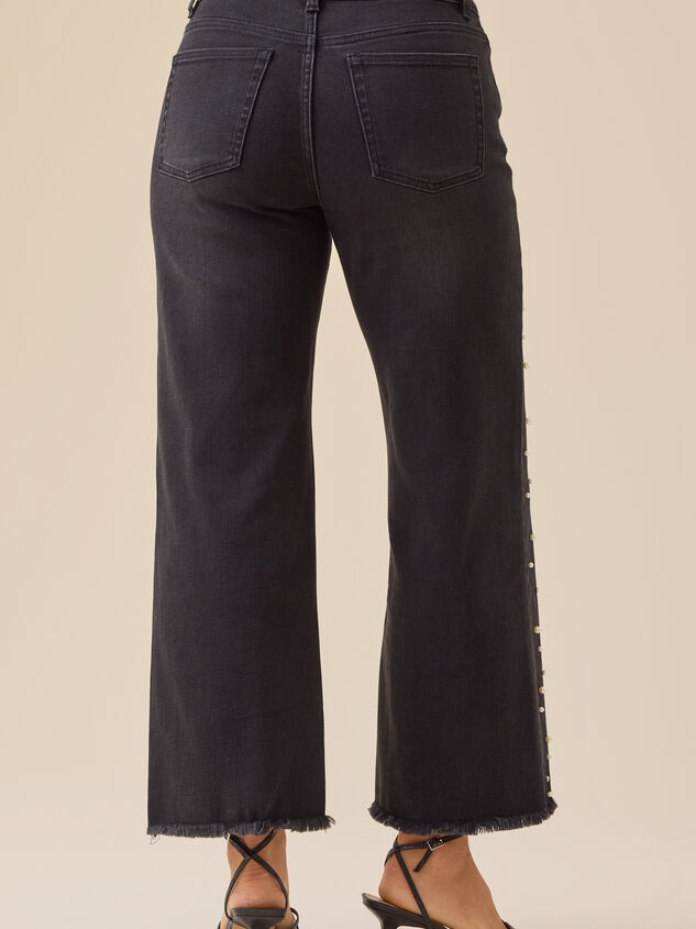 Rosalie High Rise Pearl Jeans Detail 6 - TULLABEE