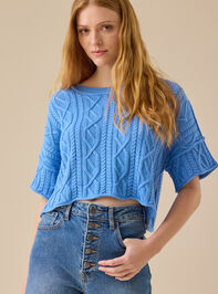 Emma Cable Cropped Sweater - TULLABEE