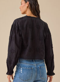Zara Embroidered Tie Front Top Detail 5 - TULLABEE