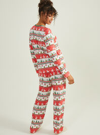 Festive Fair Isle Mama Pajama Set Detail 5 - TULLABEE