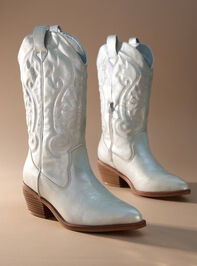 Kelsha Metallic Western Boots - TULLABEE