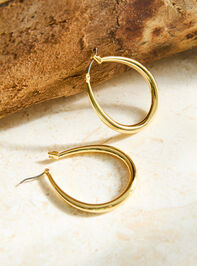 18K Gold Oval Hoop - TULLABEE