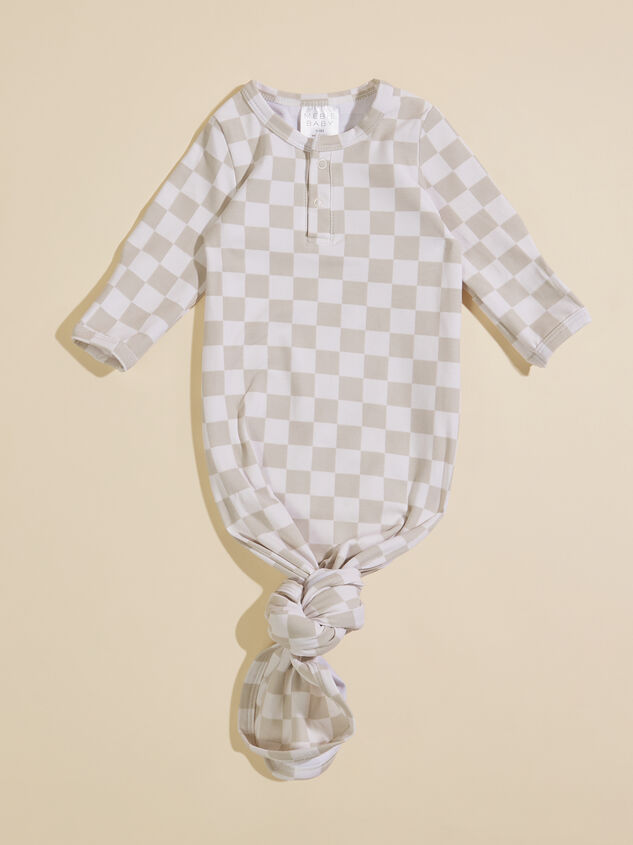 Jamie Checkered Knot Gown Detail 2 - TULLABEE