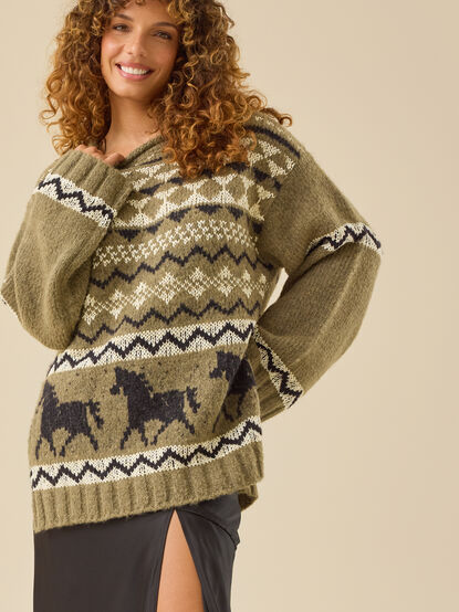 Fern Fair Isle Horse Sweater - TULLABEE