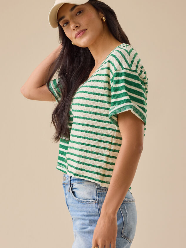 Vala Striped Knit Top Detail 4 - TULLABEE