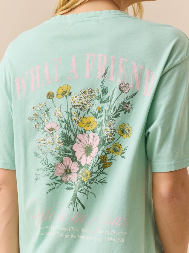 What A Friend We Have In Jesus Graphic Tee Detail 3 - TULLABEE
