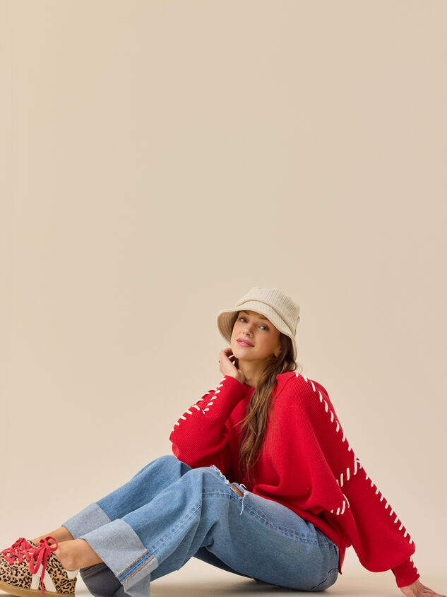 Paige Whipstitch Sweater Detail 4 - TULLABEE