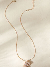 18K Gold Monogram Charm Necklace - E Detail 2 - TULLABEE