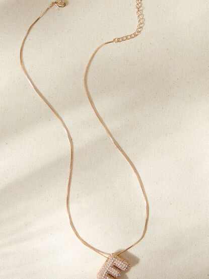 18K Gold Monogram Charm Necklace - E - TULLABEE