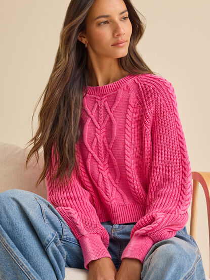 Peyton Cable Knit Sweater - TULLABEE