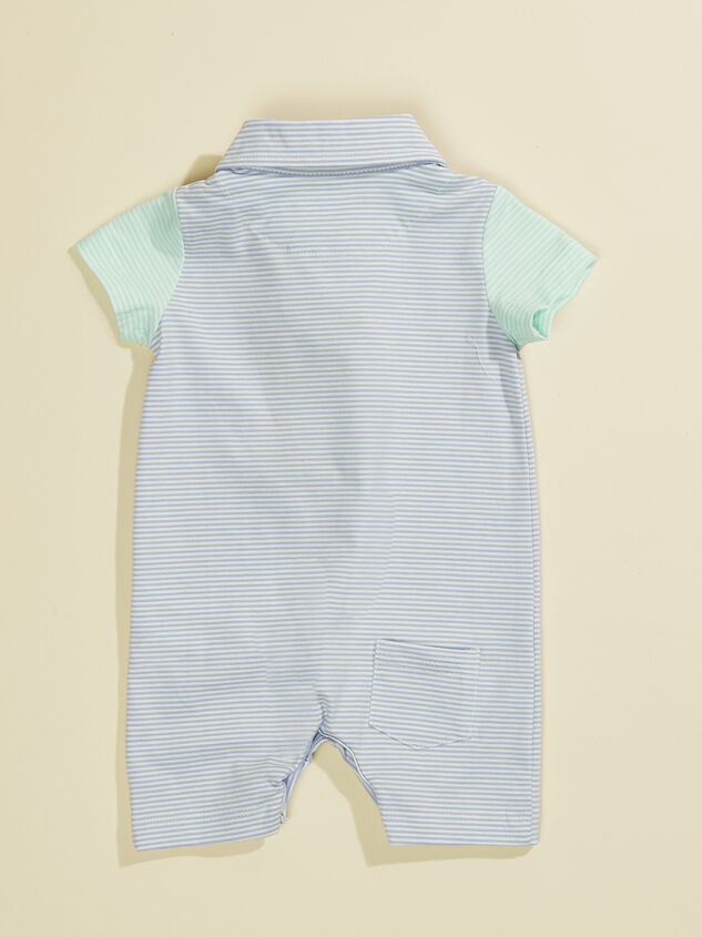 Eli Striped Polo Romper by Me + Henry Detail 2 - TULLABEE