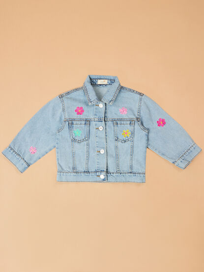 Maya Embroidered Denim Jacket - TULLABEE
