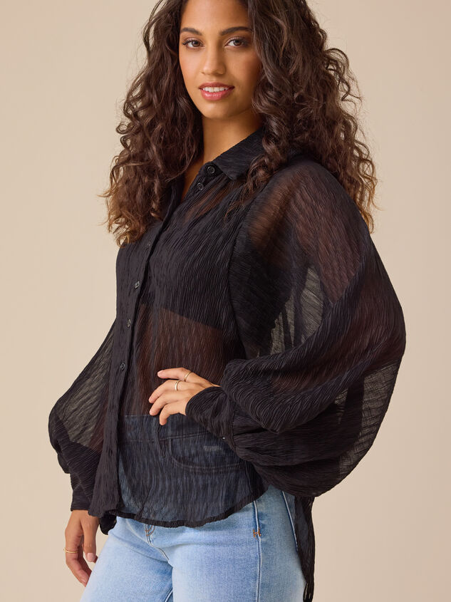 Arie Chiffon Button Down Top Detail 5 - TULLABEE