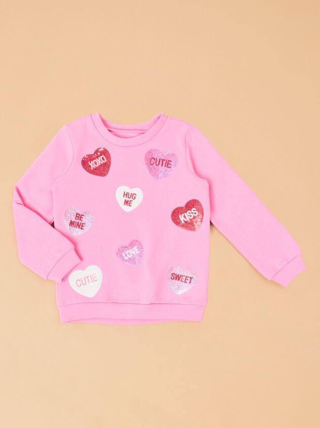 Conversation Heart Cutie Crewneck Detail 2 - TULLABEE