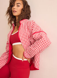 Gingham Glide Quilted Jacket Detail 2 - TULLABEE