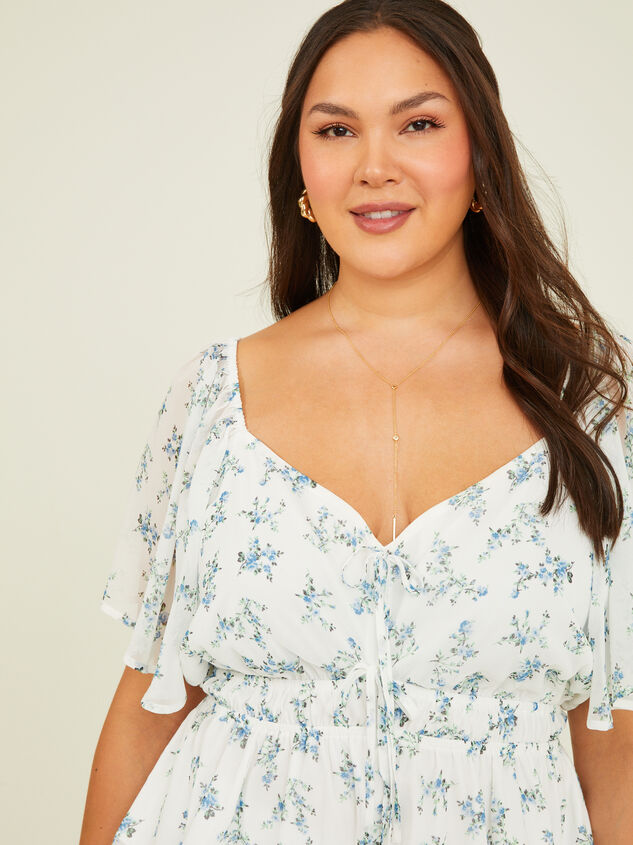 Olive Floral Babydoll Top Detail 3 - TULLABEE