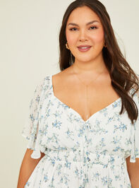 Olive Floral Babydoll Top Detail 3 - TULLABEE