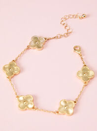 Clover Double Sided Gold Bracelet Detail 4 - TULLABEE