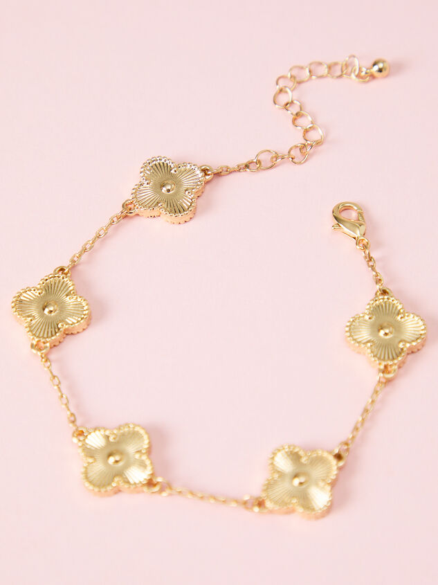 Clover Double Sided Gold Bracelet Detail 4 - TULLABEE