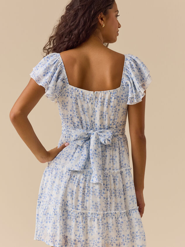 Florence Floral Mini Dress Detail 5 - TULLABEE