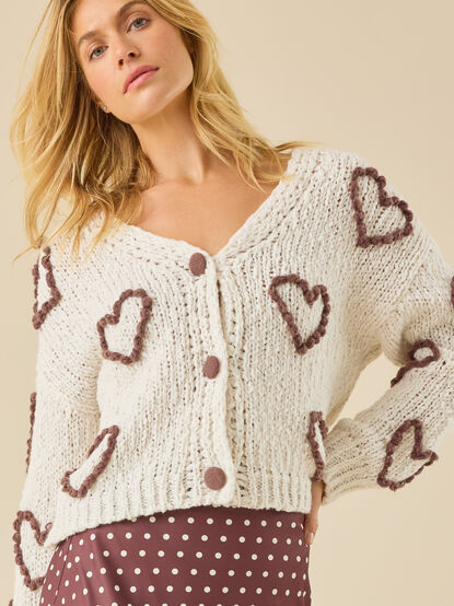 Miller 3D Heart Cardigan - TULLABEE