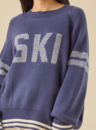 Brynn Ski Varsity Sweater Detail 3 - TULLABEE