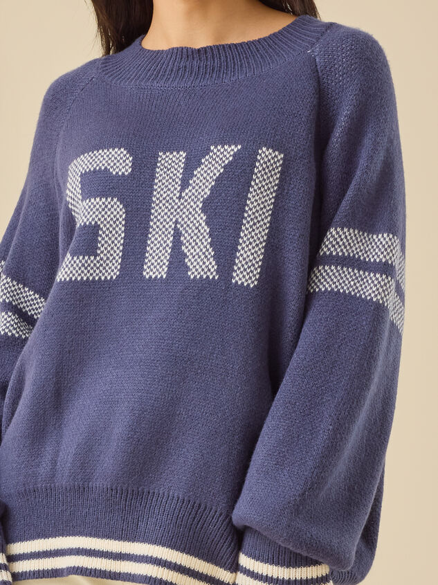 Brynn Ski Varsity Sweater Detail 3 - TULLABEE