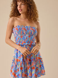 Lyvia Strapless Floral Mini Dress - TULLABEE