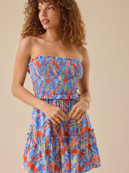 Lyvia Strapless Floral Mini Dress - TULLABEE