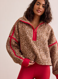 Free Spirit Cheetah Quarter Zip Detail 2 - TULLABEE