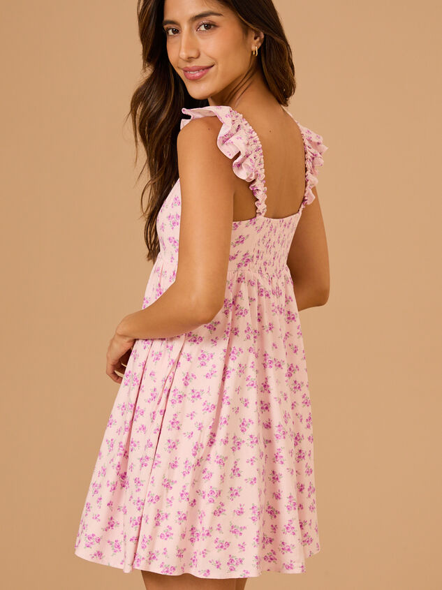 Amy Floral Mini Dress Detail 4 - TULLABEE