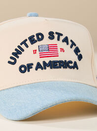 USA Embroidered Trucker Hat Detail 2 - TULLABEE