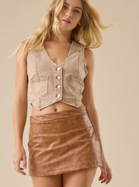 Astrid Leather Mini Skort - TULLABEE
