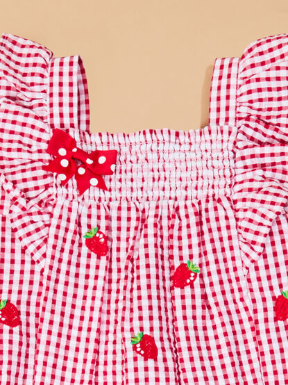 Monica Strawberry Top and Pant Baby Set - TULLABEE
