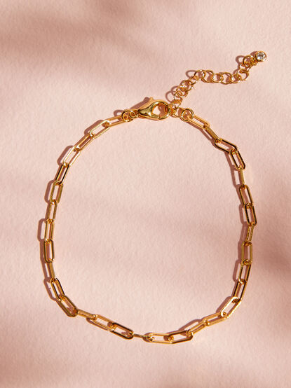 18K Gold Paperclip Bracelet - TULLABEE