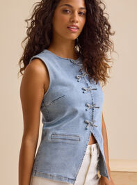 Willa Bow Denim Vest - TULLABEE