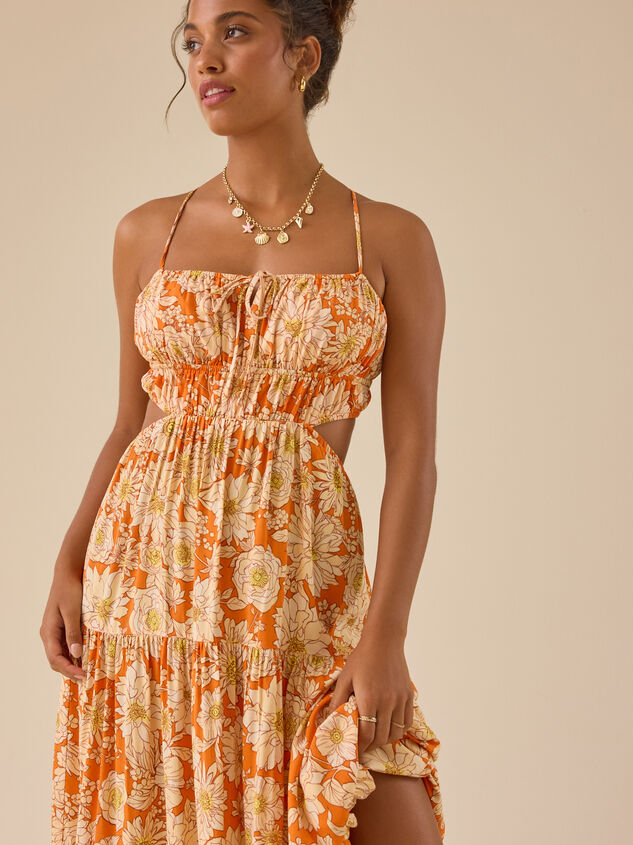 Oceania Cut-Out Maxi Dress Detail 3 - TULLABEE