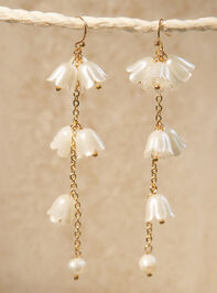 Floral Pearl Cascading Dangle Earrings - TULLABEE