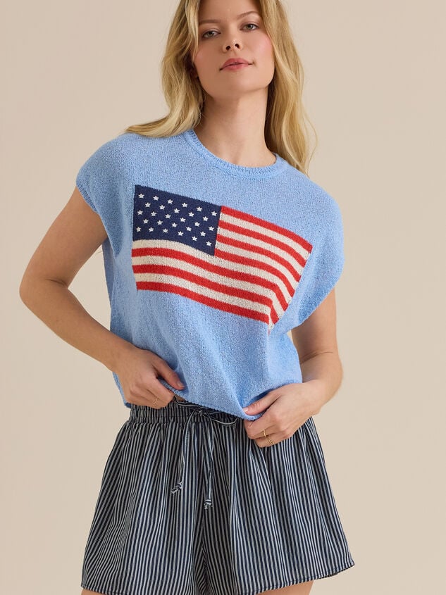 Viola Flag Sweater Vest Detail 2 - TULLABEE